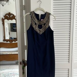 Lilly Pulitzer Navy Beaded Mini Dress